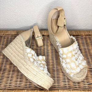 Marc Fisher LTD Adalyn Raffia Espadrille Wedge Size 11